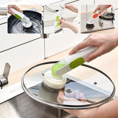 Multi-Functional Long-Handle Liquid-Filled Cleaning Brush