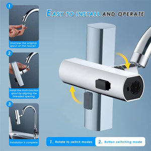 Kitchen Faucet Waterfall Outlet Splash Proof Universal Rotating Bubbler Multifunctional Water Nozzle Extension